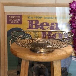 Mid Century Wire Silver Basket